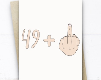 Tarjeta de cumpleaños 50, tarjeta 49 +1, tarjeta de cumpleaños 50 para ella hermano hermana hija amigo mamá papá, tarjeta grosera
