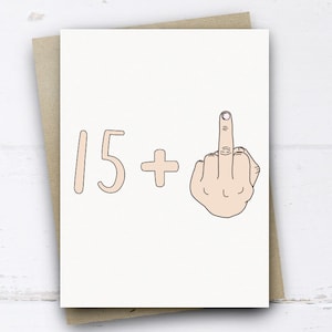 Funny 16th Birthday Card, Funny Birthday Card for Her Him Brother Sister Son Daughter Friend, Happy 16th Birthday Card, Middle Finger Card