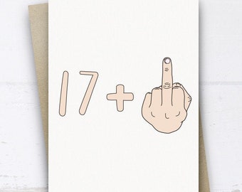 Lustige Geburtstagskarte zum 18., Lustige Geburtstagskarte für Sie Ihn Bruder Schwester Sohn Tochter Freund, Happy 18.Geburtstagskarte, Mittelfinger Karte