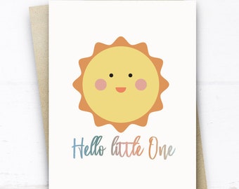 Welcome to the World Stork Baby Foil Greeting Card A Little Ray Of Sunshine