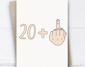 Funny 21st Birthday Card, Funny Birthday Card for Her Him Brother Sister Son Daughter Friend, Happy 21st Birthday Card, Middle Finger Card