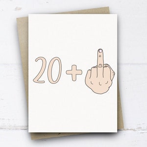 Funny 21st Birthday Card, Funny Birthday Card for Her Him Brother Sister Son Daughter Friend, Happy 21st Birthday Card, Middle Finger Card