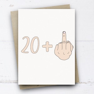 Cartão engraçado de aniversário de 21 anos, cartão engraçado de aniversário para ela, ele, irmão, irmã, filho, filha, amigo, cartão de feliz aniversário de 21 anos, cartão de dedo médio