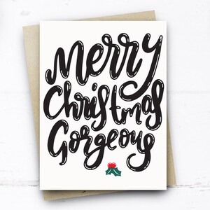 Joyeux Noël Magnifique, Carte de Noël pour Girlfriend Wife Fiancée, Carte de Noël à la main, Carte de Noël mignonne