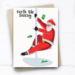 Carte de Noël drôle, North Pole Dancing Card for Him Son petit ami Girlfriend Mari Femme Fiancé Frère Soeur Cousin Rude Carte de Noël