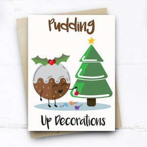 Lustige Weihnachten Pudding Karte, Weihnachtskarte für ihn ihr Freund Freund Ehemann Frau Verlobte Bruder Schwester Eltern Mama Papa Pun Karte