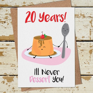 Funny 20 Ans Anniversaire Carte, 20e carte anniversaire, carte anniversaire Mari femme maman papa parents couple, carte du 20e anniversaire