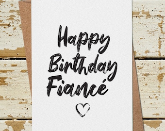 Fiance Birthday Card, Cute Birthday Card for Husband to be, Happy Birthday Fiance Card