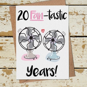 Funny 20th Wedding Anniversary Card, 20 Ans Anniversaire Carte, Carte anniversaire Mari Femme Maman Papa Parents Couple, Carte du 20e anniversaire