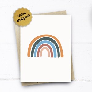 Paquete de tarjetas arcoíris, paquete múltiple de tarjetas arcoíris, tarjetas de agradecimiento para maestros, tarjetas de "Te extraño", paquete económico de compra múltiple de tarjetas arcoíris de 5, 10 y 20