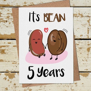 Funny 5 Year Anniversary Card, 5th Anniversary Card, Funny Anniversary Card Husband Wife Boyfriend Girlfriend, 5th Wedding Anniversary Card