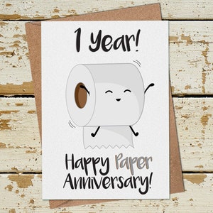 Funny 1 Year Anniversary Card, Paper Anniversary Card, Funny Anniversary Card Husband Wife, 1st Wedding Anniversary Card, 1 Year Married image 1