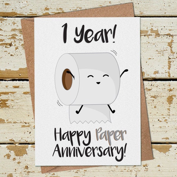 Funny 1 Year Anniversary Card, Paper Anniversary Card, Funny Anniversary Card Husband Wife, 1st Wedding Anniversary Card, 1 Year Married