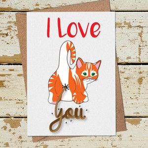 Tarjeta de gato divertido, tarjeta de aniversario divertido para su marido esposa, tarjeta divertida de San Valentín, tarjeta de novio divertido, tarjeta de aniversario de la boda