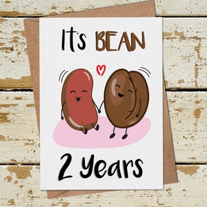 Carta di anniversario di 2 anni divertente, carta di 2 ° anniversario, carta di anniversario divertente marito moglie fidanzato fidanzata, 2a carta di anniversario di matrimonio