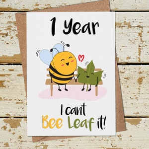 Tarjeta divertida de 1 año de aniversario, tarjeta de aniversario del 1er aniversario, tarjeta de aniversario divertida marido esposa novio novia, 1er tarjeta de aniversario de boda