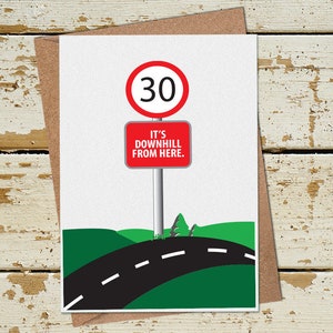 Drôle 30th Birthday Card, 30th Birthday Card for Her Him Husband Wife Mum Dad Sister Friend, Funny Card 30th Birthday