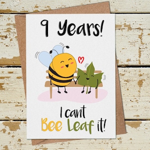 Divertido 9o Aniversario Tarjeta, Tarjeta de Aniversario de 9 Años, Tarjeta de Aniversario Divertido Esposo Esposa Novia, 9a Tarjeta de Aniversario de Boda