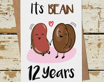 Funny 12 Year Anniversary Card, 12th Anniversary Card, Funny Anniversary Card Husband Wife Couple, 12th Wedding Anniversary Card