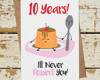 Funny 10 Year Anniversary Card, 10th Wedding Anniversary Card, Anniversary Card Husband Wife Boyfriend Girlfriend, 10th Anniversary Card