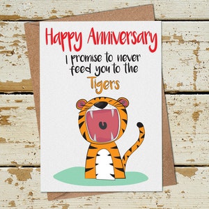 Tiger King Funny Anniversary Card, 1e 2e 3e verjaardag Card Husband Vrouw Vriendin, Joe Exotische Trouwdag Kaart