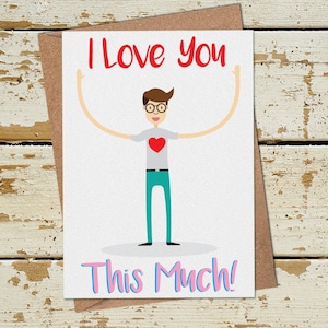 Te amo esta tarjeta de mucho, tarjeta de aniversario divertido para ella su marido esposa, tarjeta de cumpleaños divertida, tarjeta gay divertida, tarjeta de aniversario de la boda