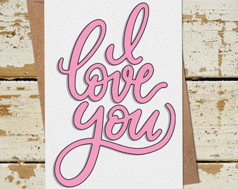 I Love You Card, Romantic Card for Her Him girlfriend boyfriend husband wife Birthday Card for him her girlfriend Boyfriend, Unique Card