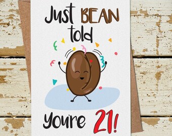 Funny 21st Birthday Card, 21st Birthday Card for Her him Brother Sister Son Daughter Friend Nephew Niece, Pun Birthday Card