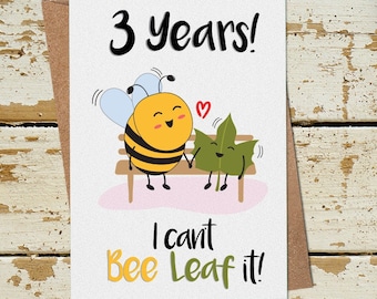 Funny 3 Year Anniversary Card, 3rd Anniversary Card, Funny Anniversary Card Husband Wife Boyfriend Girlfriend, 3rd Wedding Anniversary Card