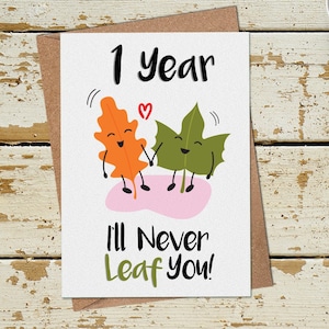 Grappige 1 jaar verjaardag kaart, 1e verjaardag kaart, grappige verjaardag Card Husband Vrouw Vriendin, 1e trouwdag Card