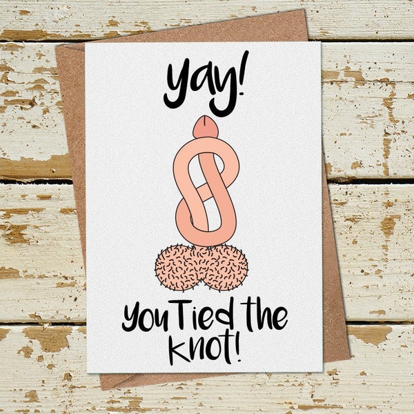 Funny Gay Wedding Card, You Tied The Knot, Willy Card, Mr and Mr Card