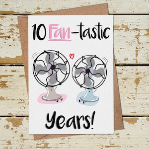 Funny 10 Year Anniversary Card, 10th Wedding Anniversary Card, Anniversary Card Husband Wife Boyfriend Girlfriend, 10th Anniversary Card