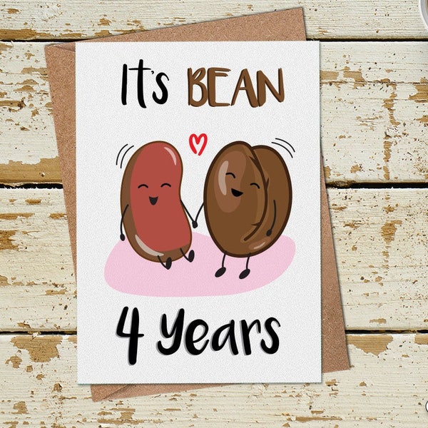 Funny 4 Year Anniversary Card, 4th Anniversary Card, Funny Anniversary Card Husband Wife Boyfriend Girlfriend, 4th Wedding Anniversary Card