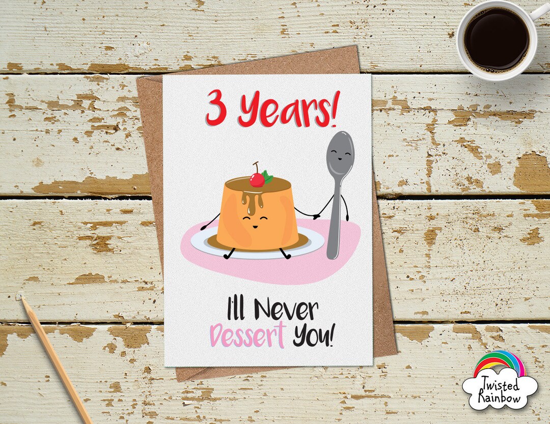Funny 3rd Anniversary Card, 3 Year Anniversary Card, Funny Anniversary ...