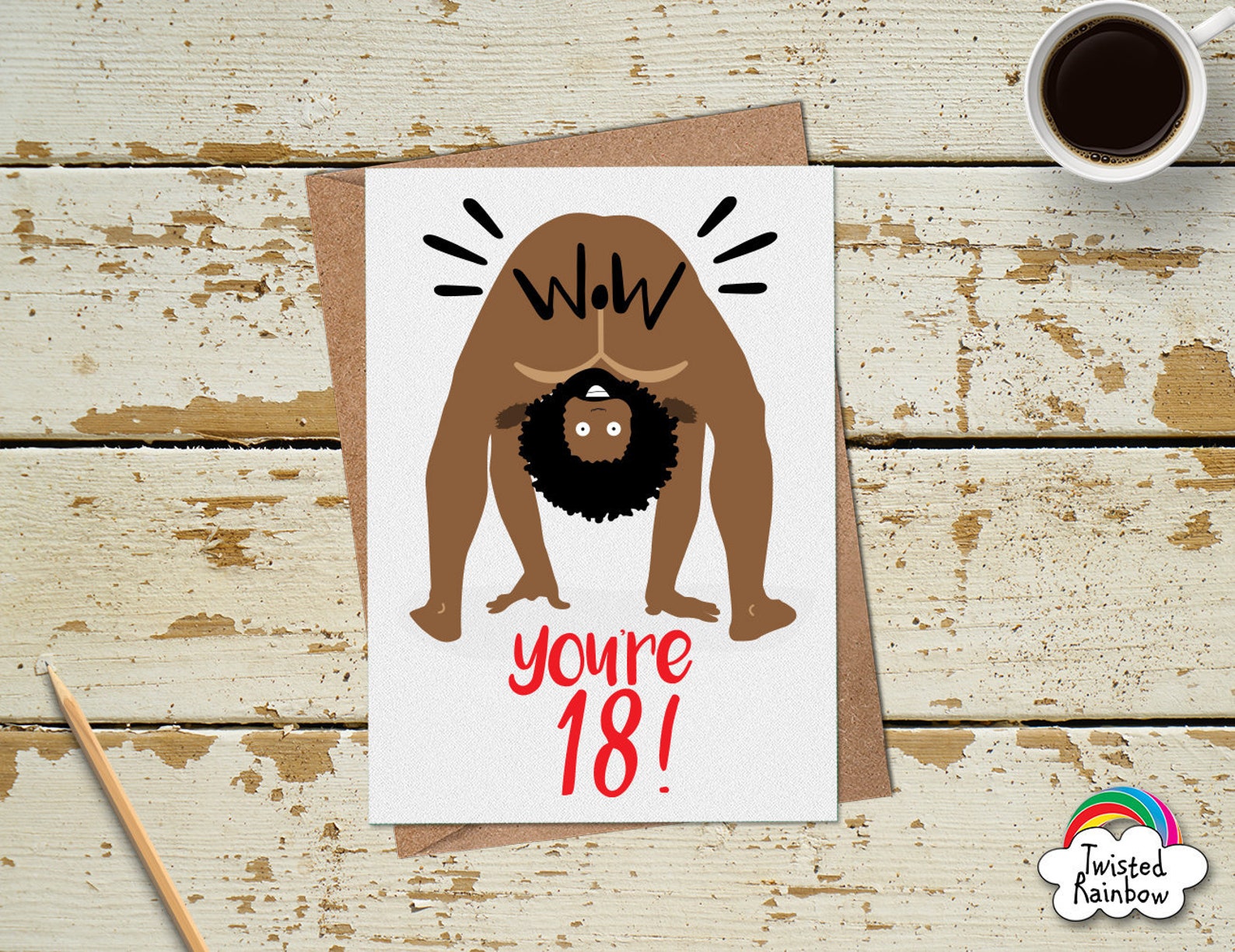 Funny Naked Man 18th Birthday Card for Girl Boy Him Her Etsy