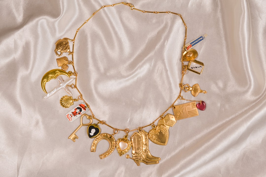 Build Your Own Custom Charm Necklace gold Plated Charm Necklace