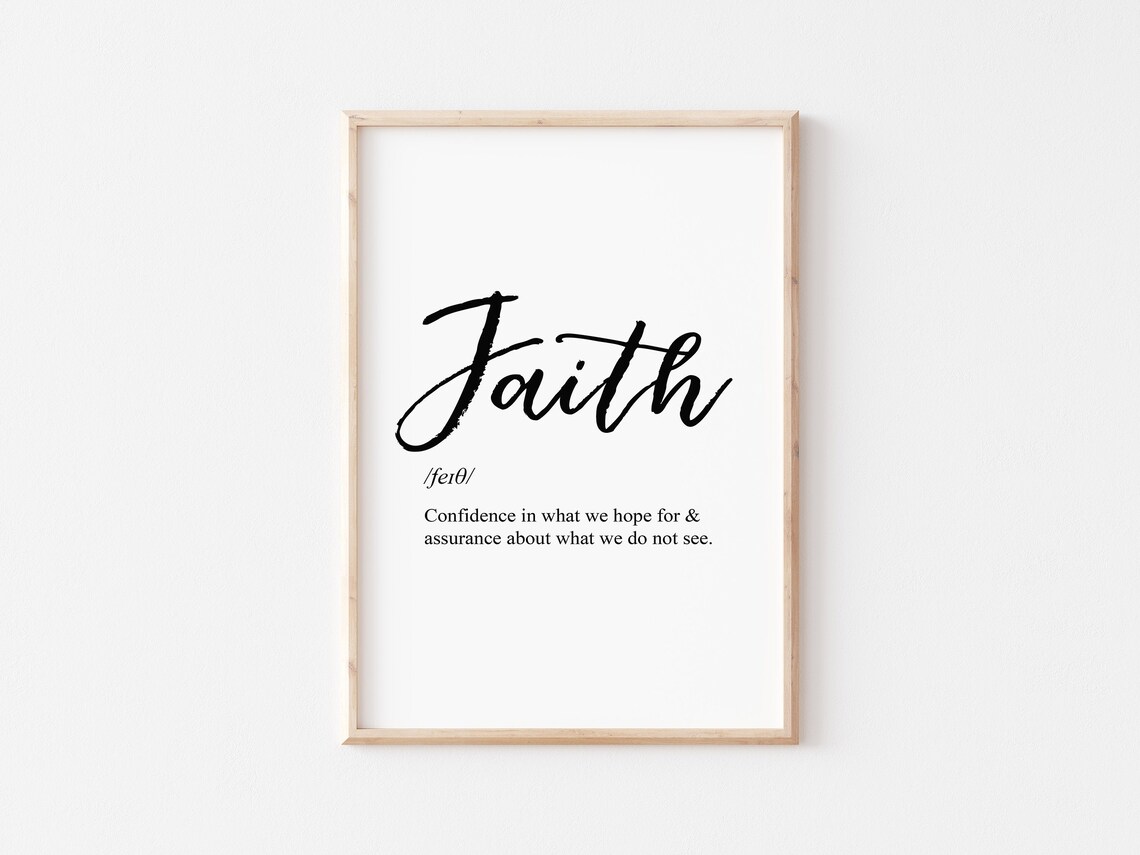 Faith Dictionary Definition PRINTABLE Art Faith Quote Home Etsy