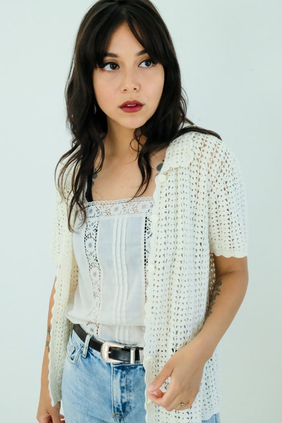 Knit Short Sleeve Cardigan