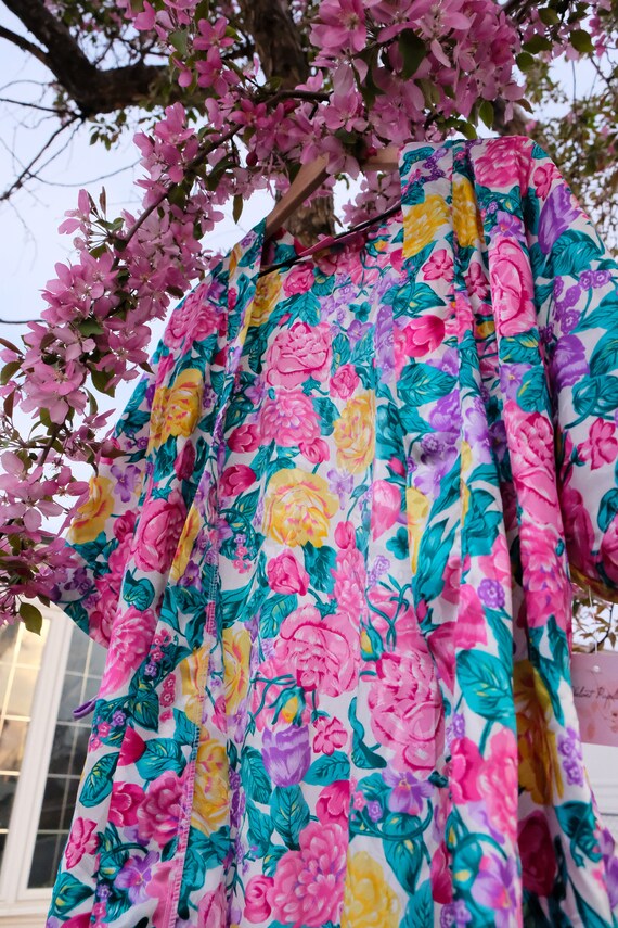 Colorful Floral Robe Kimono - image 5