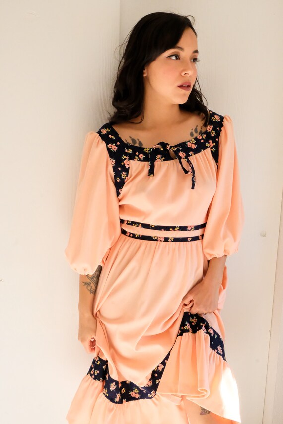 Peach Calico Dress