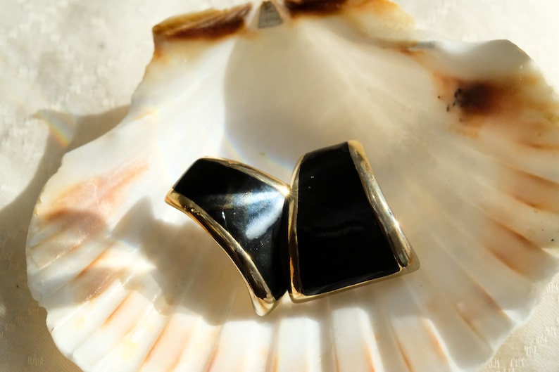 Black Golden Geometric Earrings