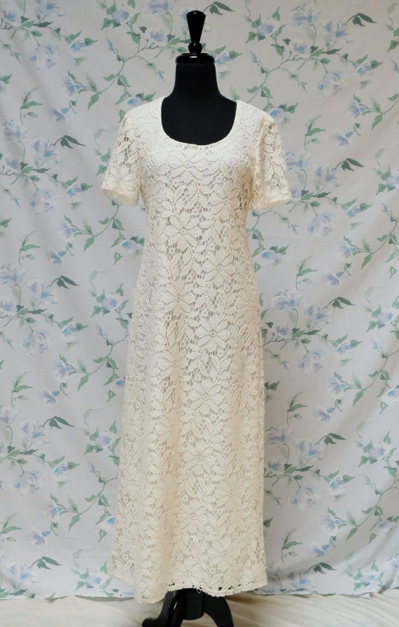 90's Crochet Lace Summer Maxi Dress - image 5