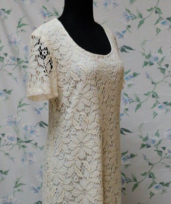 90's Crochet Lace Summer Maxi Dress - image 4