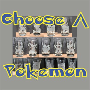 Shot glass! Set of 3 - Custom Laser Etched Shot Glassed - Any Pokes!