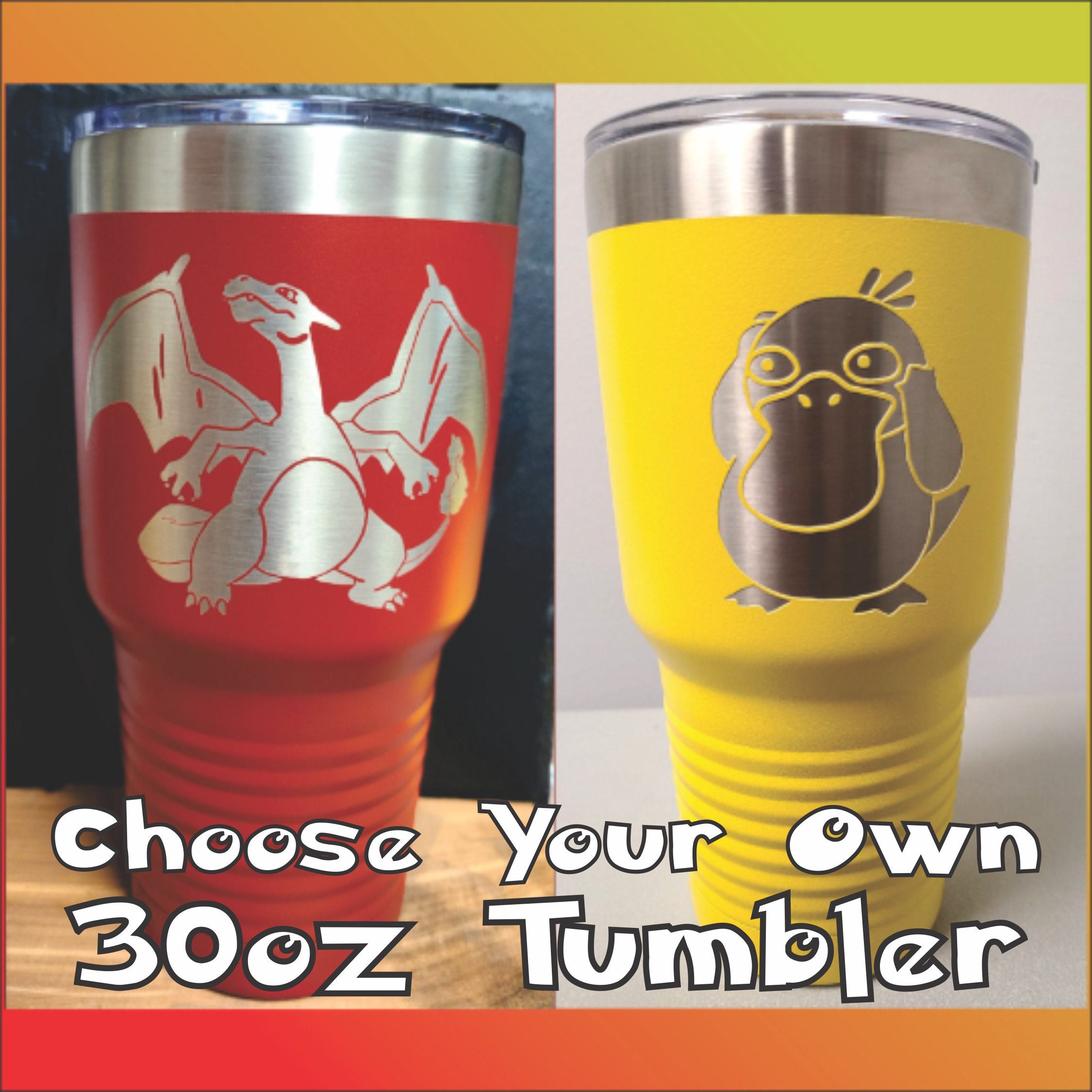 Pokemon Tumbler Party Favors. Pokemom Cups. Pokemon Party. Pokemon Gifts.  Pokemon Insulated Cup. Pokemon Go Cup. 