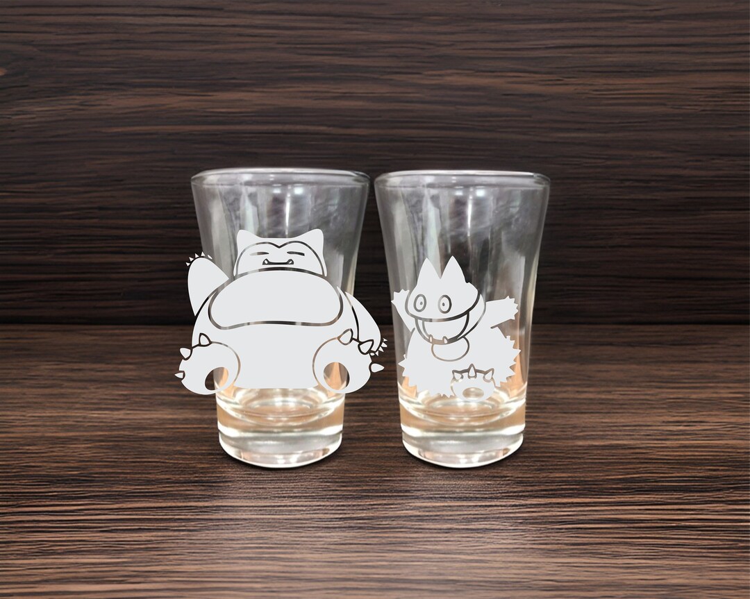 Pokemon Snorlax Munchlax Etched 1.5oz Shot Glasses Set - Etsy