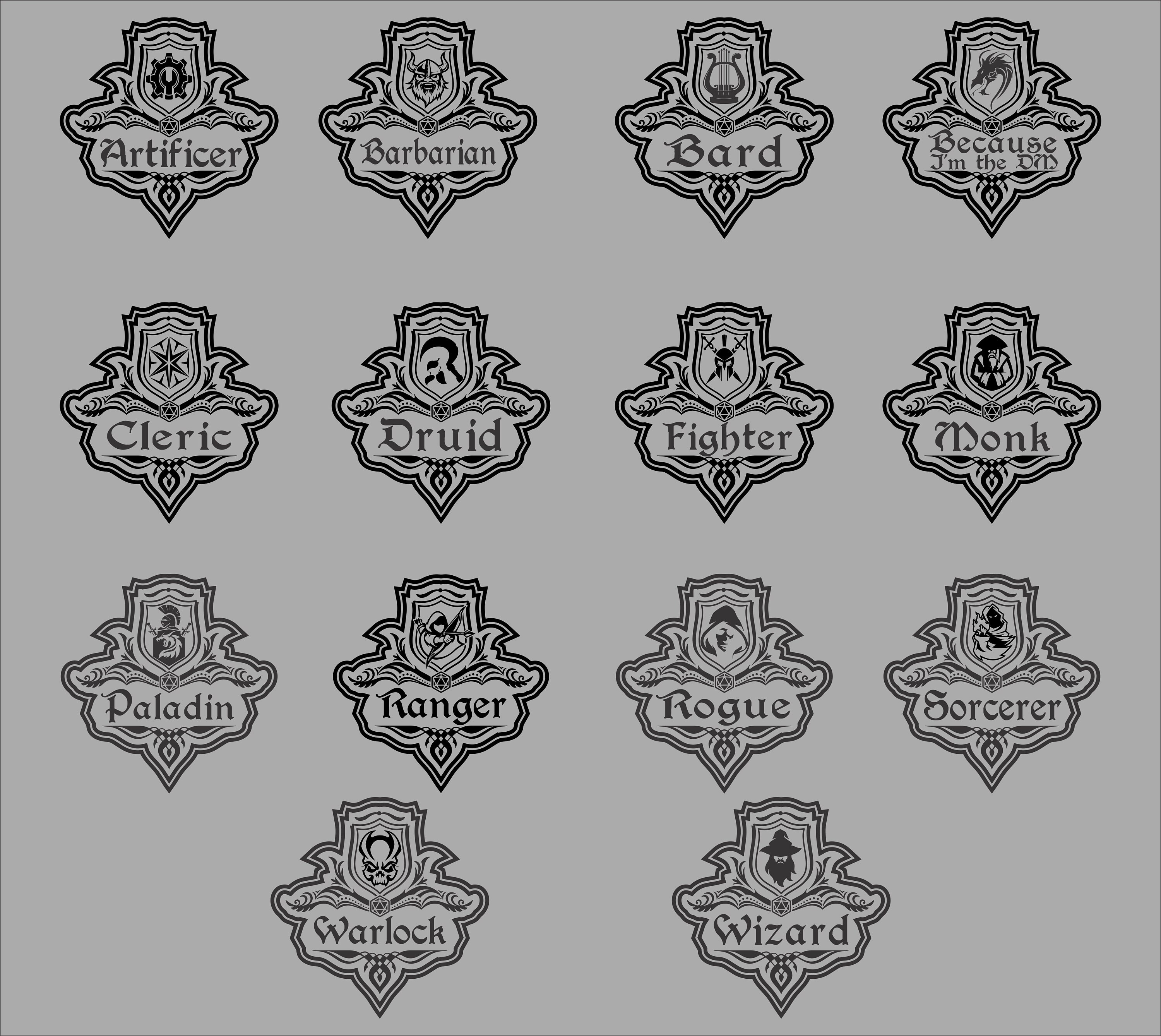 RPG Classes Laser Engraved 1.5oz Shot Glassses Tabletop Gaming - Etsy