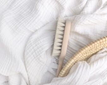 Soft Dry Brush | Beach Brush Sand Remover | Sand Remover | Massage Brush With Handle | Reducing cellulite | Detoxifying | Body brush |