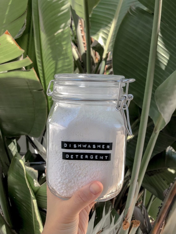 Zero Waste Dishwasher Detergent Powder - 64 loads - Glass Jar - Refill Package - All Natural Ingredients - Borax Free