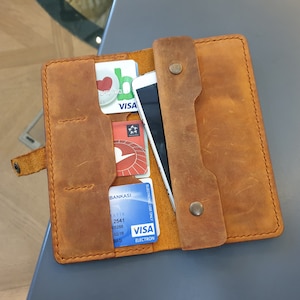 Portefeuille long en cuir véritable, Portefeuille de téléphone portable pour femmes, Portefeuille en cuir, Portefeuille de téléphone portable pour hommes, Porte-monnaie, Porte-cartes, Pochette à pièces